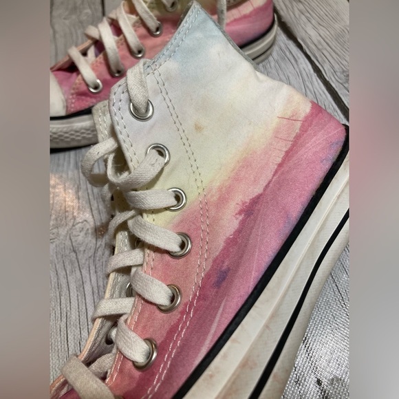 Converse All Star Chuck Taylor High Tops Women’s Pink Ombré Watercolor Sunset 6 - Picture 3 of 14